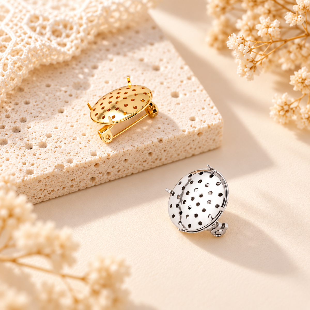 Mesh Brooch Pin Base Gold Silver Jewelry Findings For Wire Crochet Handmade Accessories Making