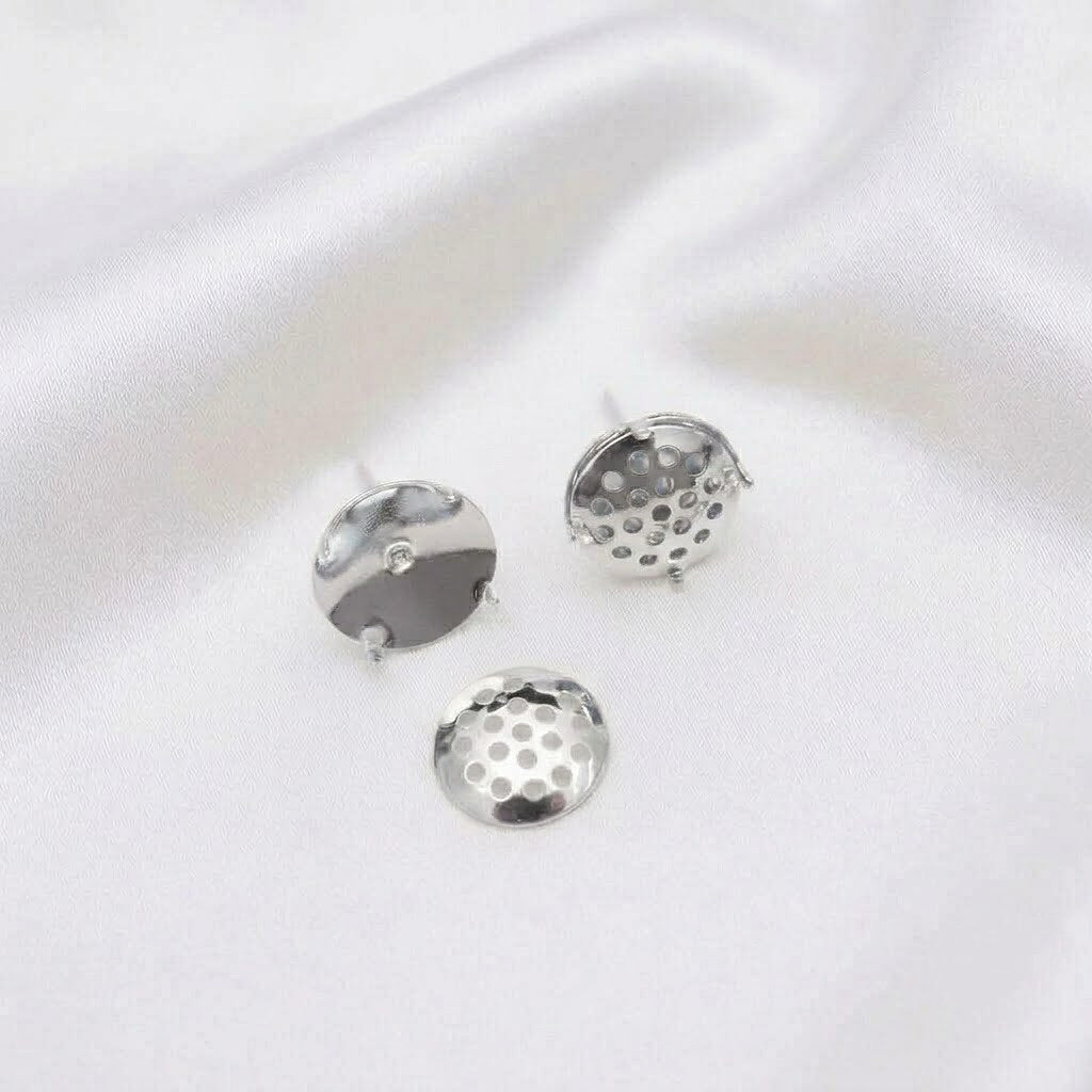 Metal Wire Crochet Earring Stud Base Components Gold Silver Jewelry Findings Two Styles Available**