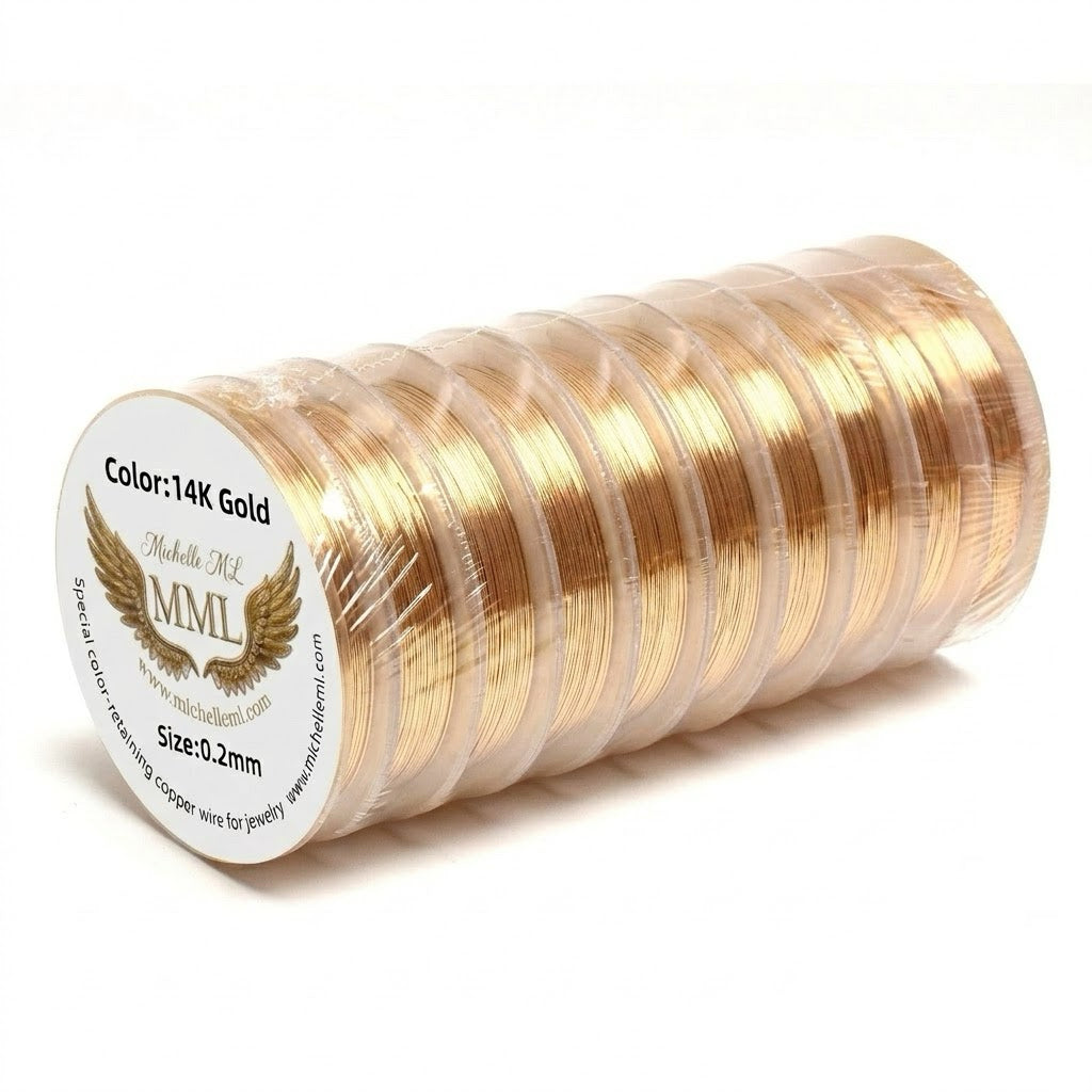 Color Retaining Copper Jewelry Wire Silver 14K Gold Beading Craft Wire for Crochet Jewelry Making