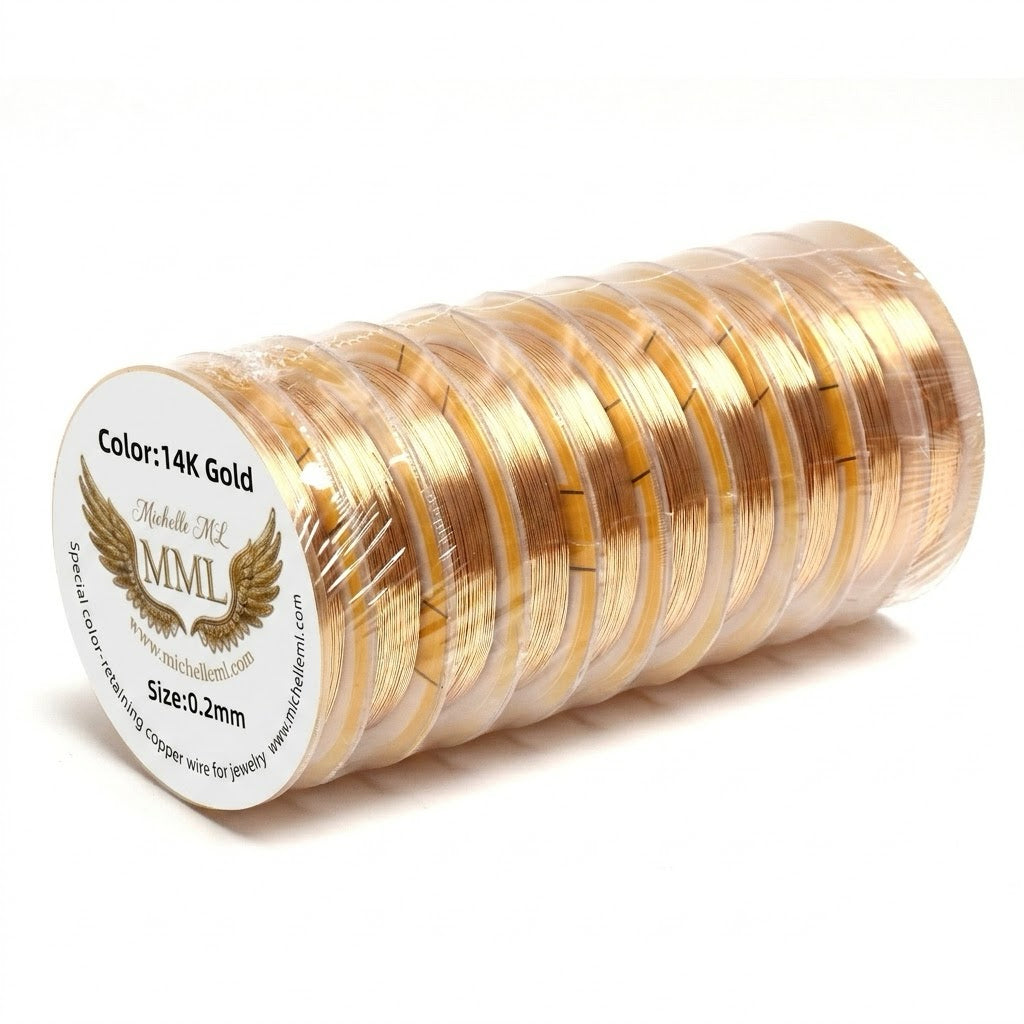 Color Retaining Copper Jewelry Wire Silver 14K Gold Standard Spool for Wire Crochet