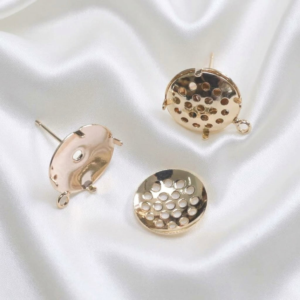 Metal Wire Crochet Earring Stud Base Components Gold Silver Jewelry Findings Two Styles Available**