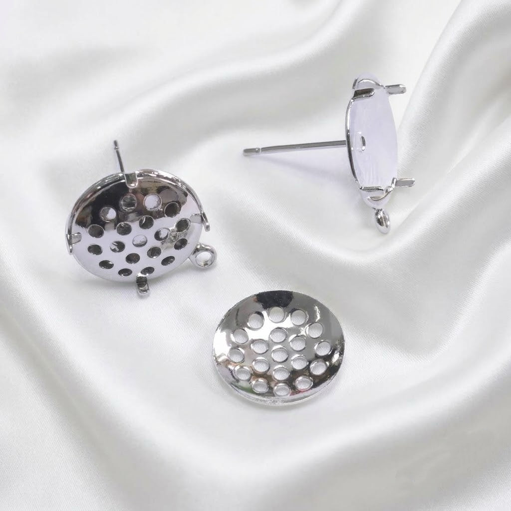 Metal Wire Crochet Earring Stud Base Components Gold Silver Jewelry Findings Two Styles Available**