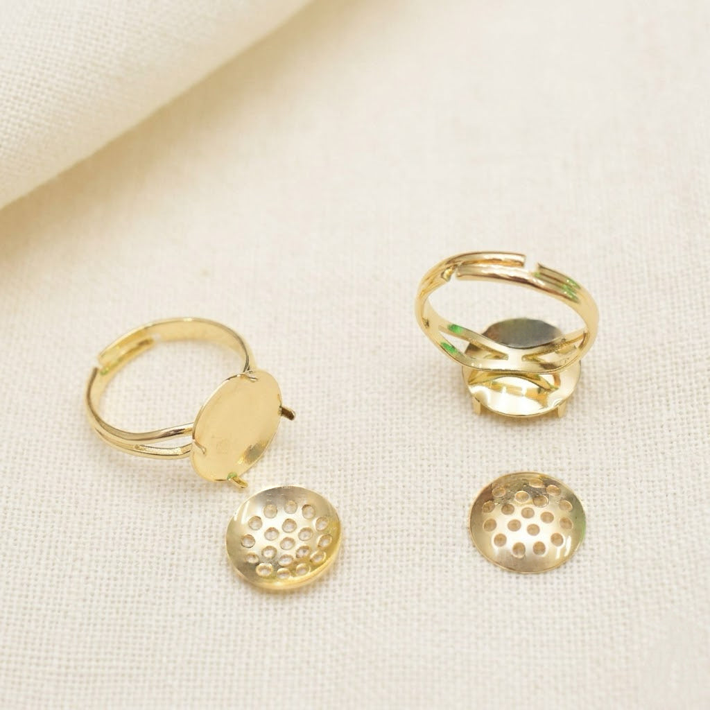 Adjustable Mesh Ring Blank Gold Silver Jewelry Findings for Wire Crochet