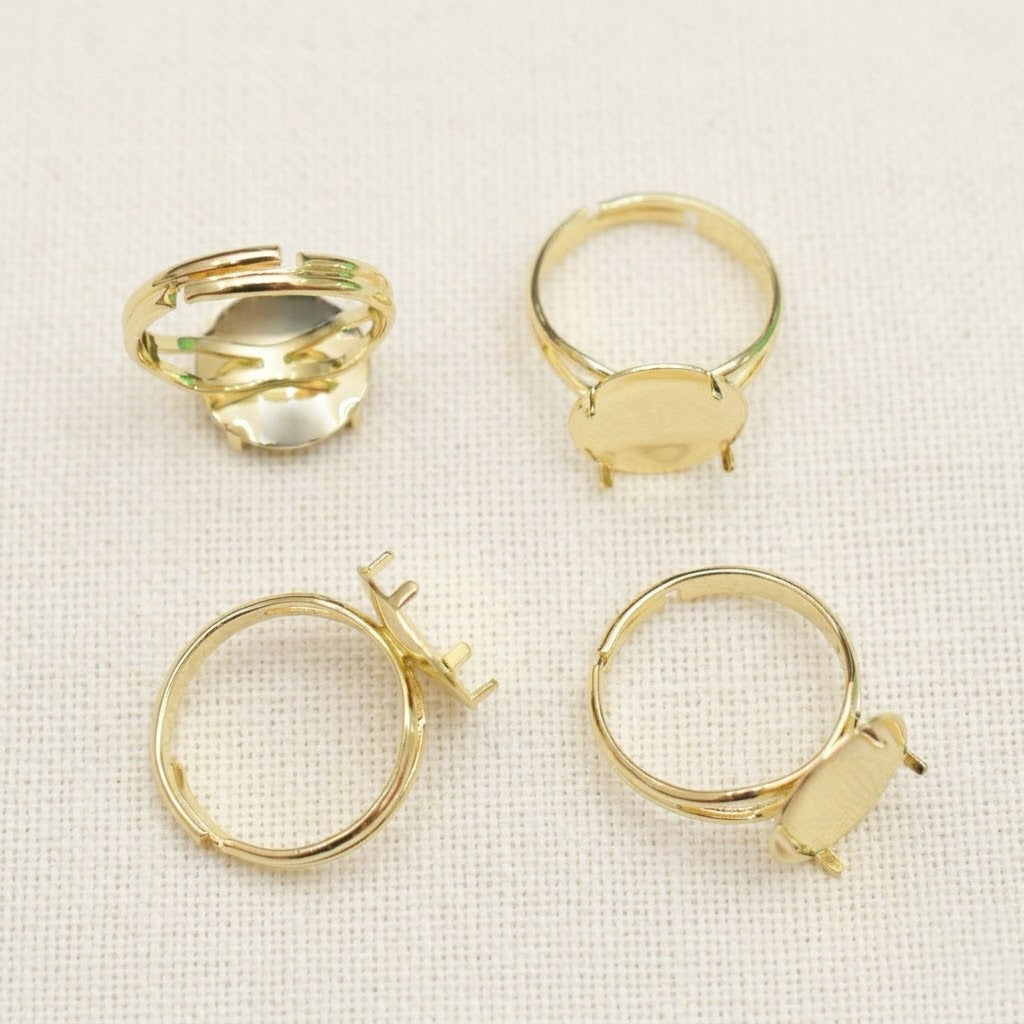 Adjustable Mesh Ring Blank Gold Silver Jewelry Findings for Wire Crochet