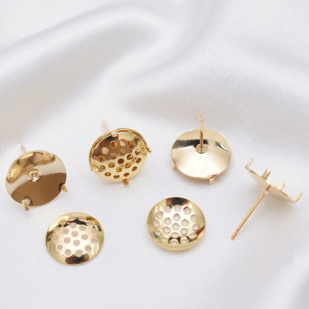 Metal Wire Crochet Earring Stud Base Components Gold Silver Jewelry Findings Two Styles Available**