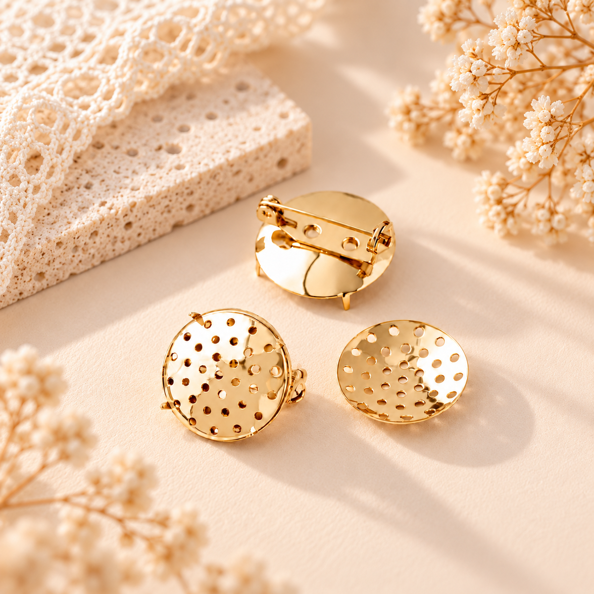 Mesh Brooch Pin Base Gold Silver Jewelry Findings For Wire Crochet Handmade Accessories Making