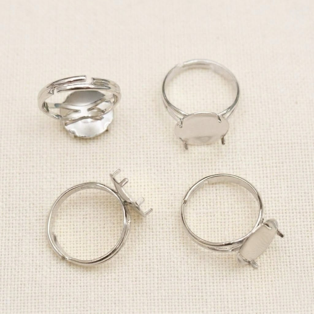 Adjustable Mesh Ring Blank Gold Silver Jewelry Findings for Wire Crochet