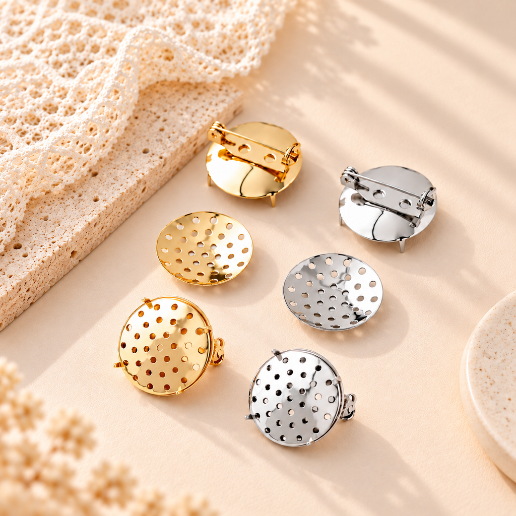 Mesh Brooch Pin Base Gold Silver Jewelry Findings For Wire Crochet Handmade Accessories Making