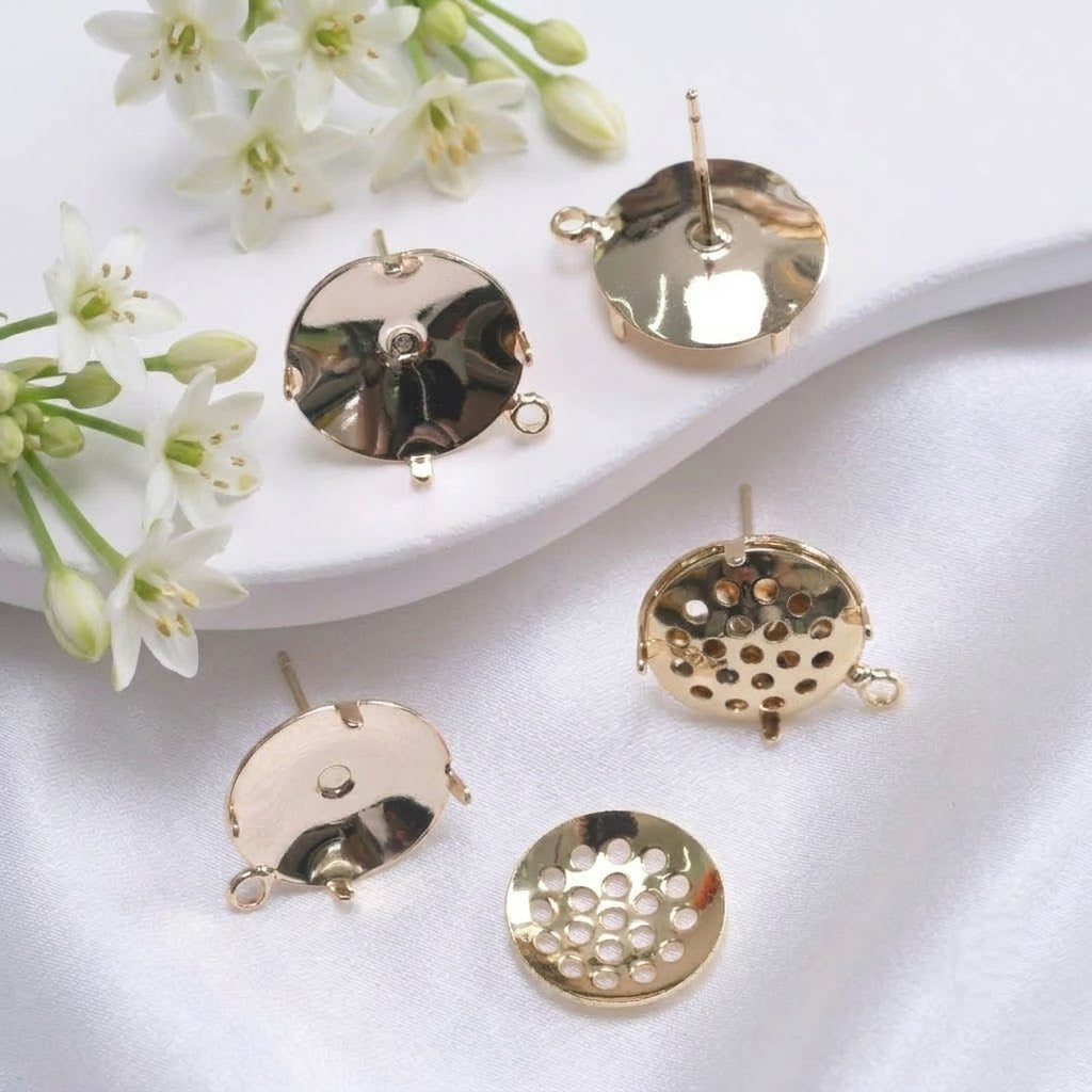 Metal Wire Crochet Earring Stud Base Components Gold Silver Jewelry Findings Two Styles Available**