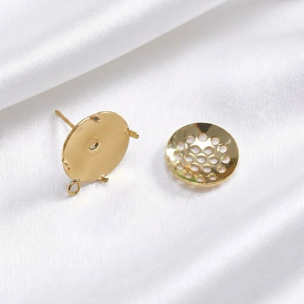 Metal Wire Crochet Earring Stud Base Components Gold Silver Jewelry Findings Two Styles Available**