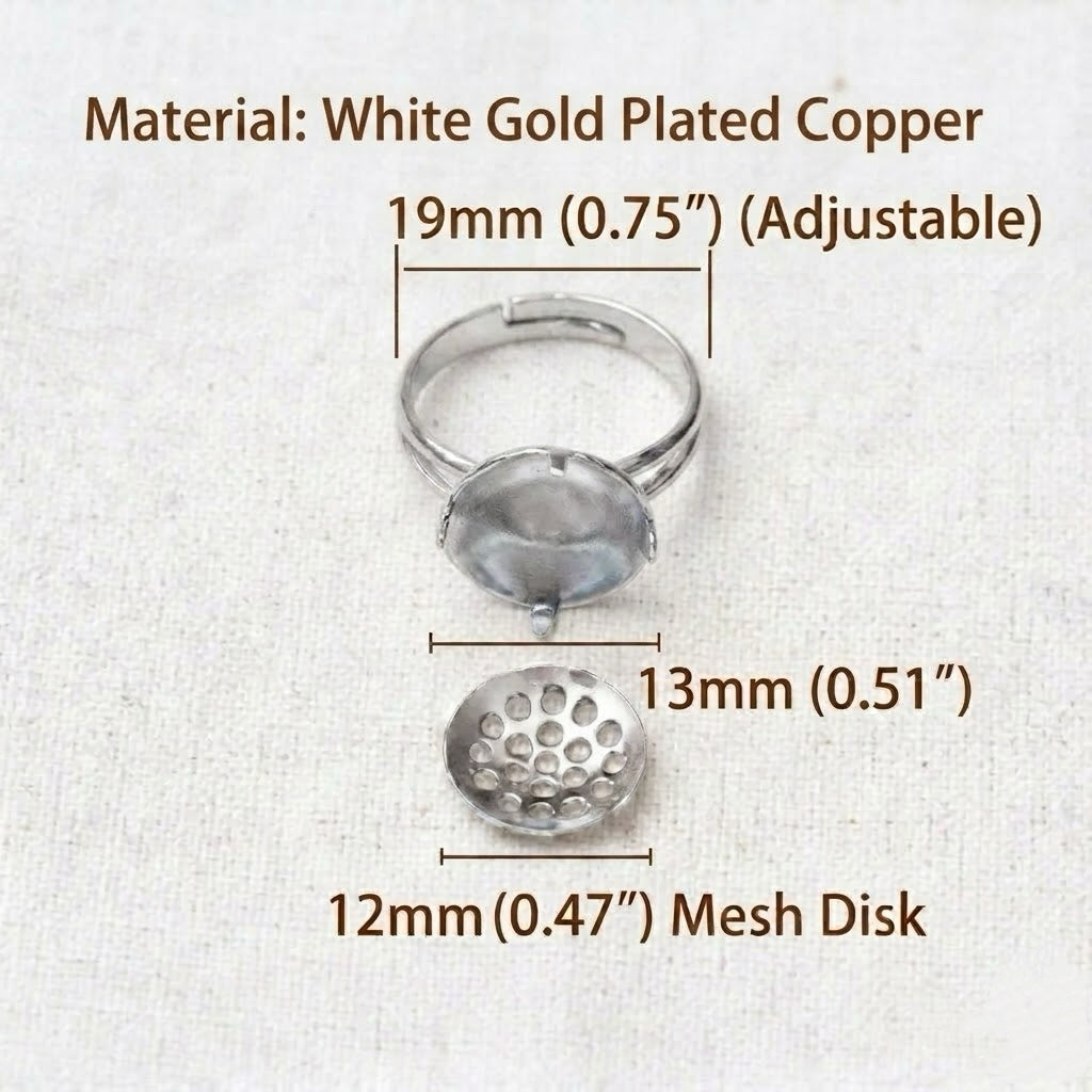 Adjustable Mesh Ring Blank Gold Silver Jewelry Findings for Wire Crochet