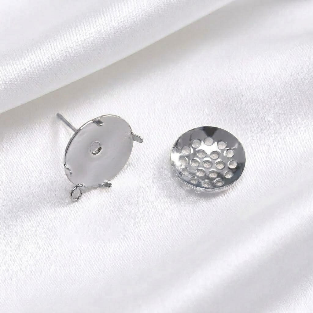 Metal Wire Crochet Earring Stud Base Components Gold Silver Jewelry Findings Two Styles Available**
