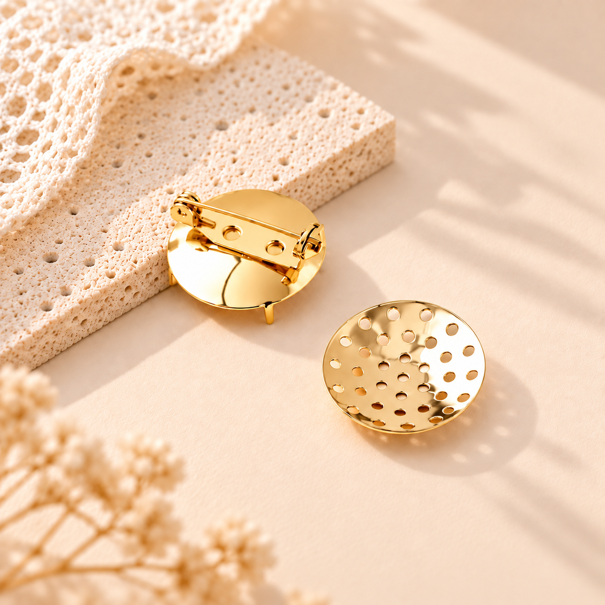 Mesh Brooch Pin Base Gold Silver Jewelry Findings For Wire Crochet Handmade Accessories Making