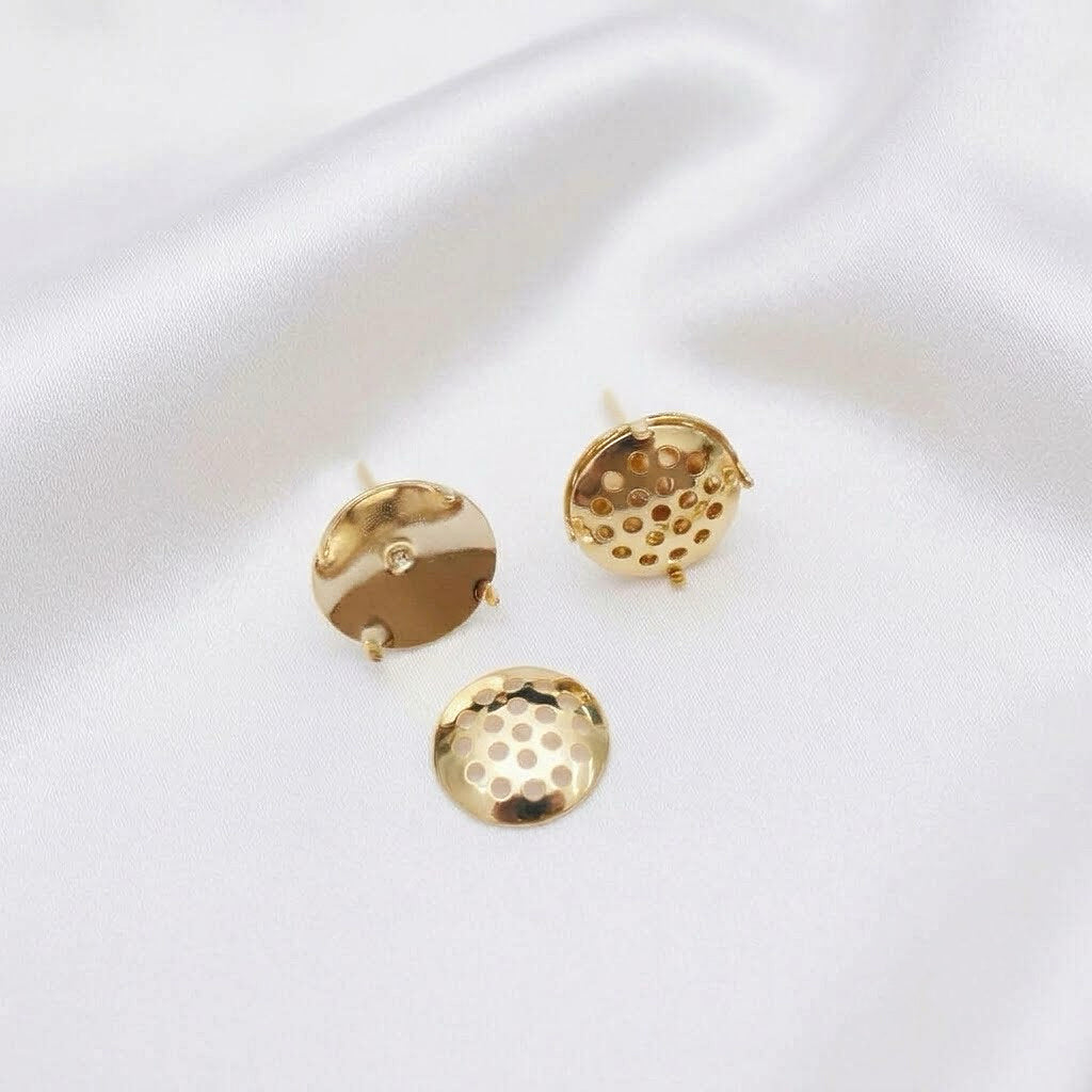 Metal Wire Crochet Earring Stud Base Components Gold Silver Jewelry Findings Two Styles Available**