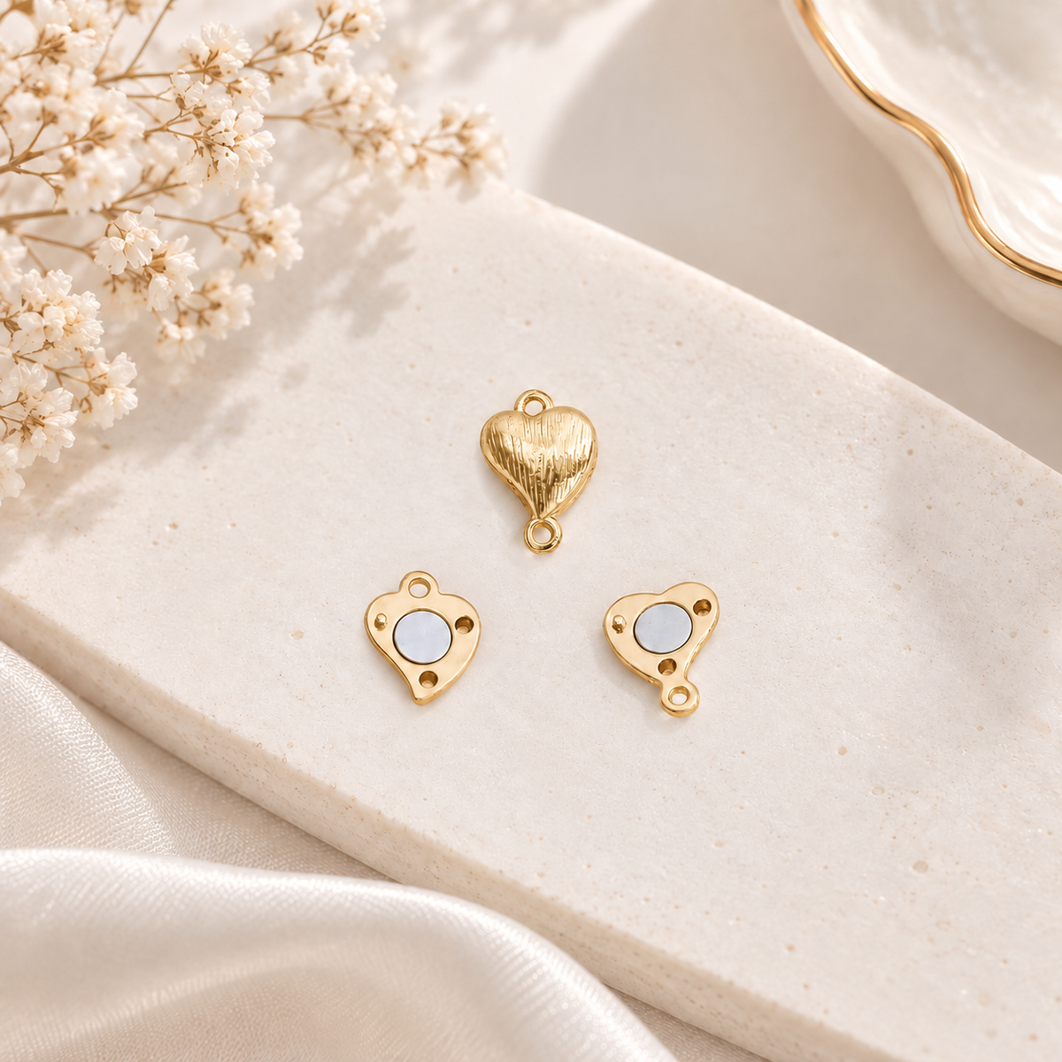 Gold Silver Heart Star Magnetic Jewelry Clasp Double Loop Connector for Jewelry Making Supplies