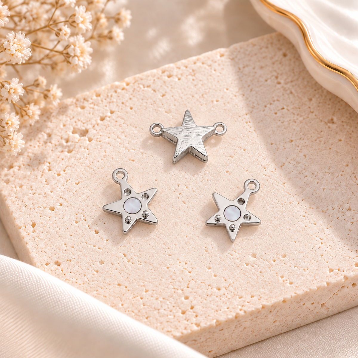 Gold Silver Heart Star Magnetic Jewelry Clasp Double Loop Connector for Jewelry Making Supplies