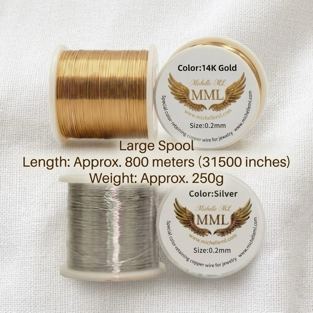 Color Retaining Copper Jewelry Wire Silver 14K Gold Beading Craft Wire for Crochet Jewelry Making