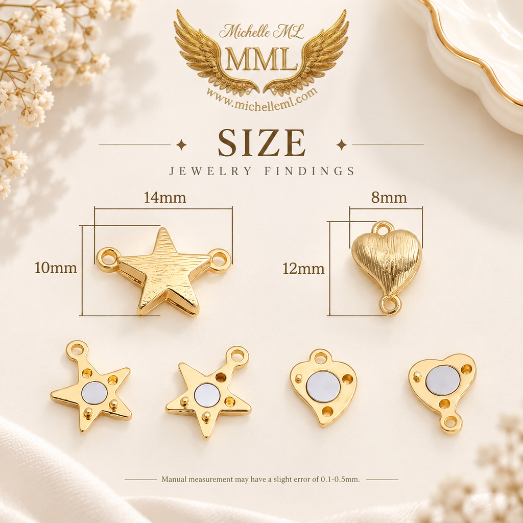 Gold Silver Heart Star Magnetic Jewelry Clasp Double Loop Connector for Jewelry Making Supplies